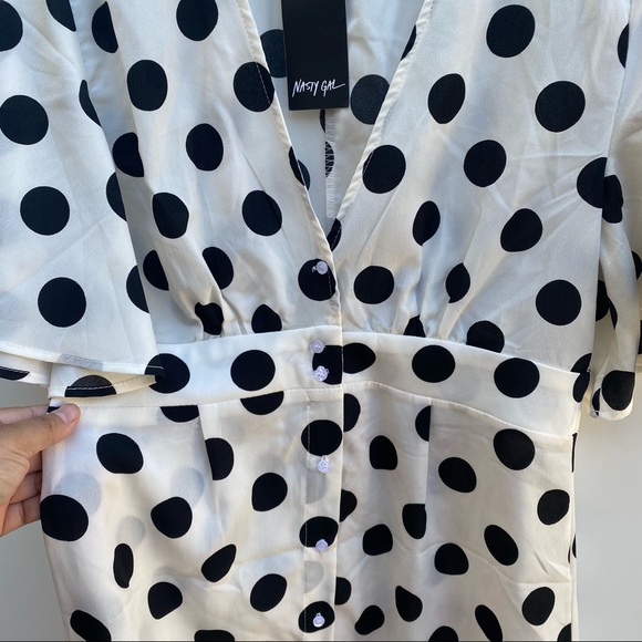 Nasty Gal Polka Dot Maxi Dress Size Large - Picture 5 of 9